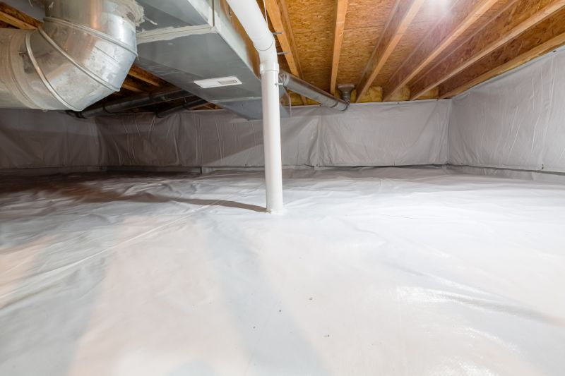 Finished Crawlspace with Sealed Vapor Barrier